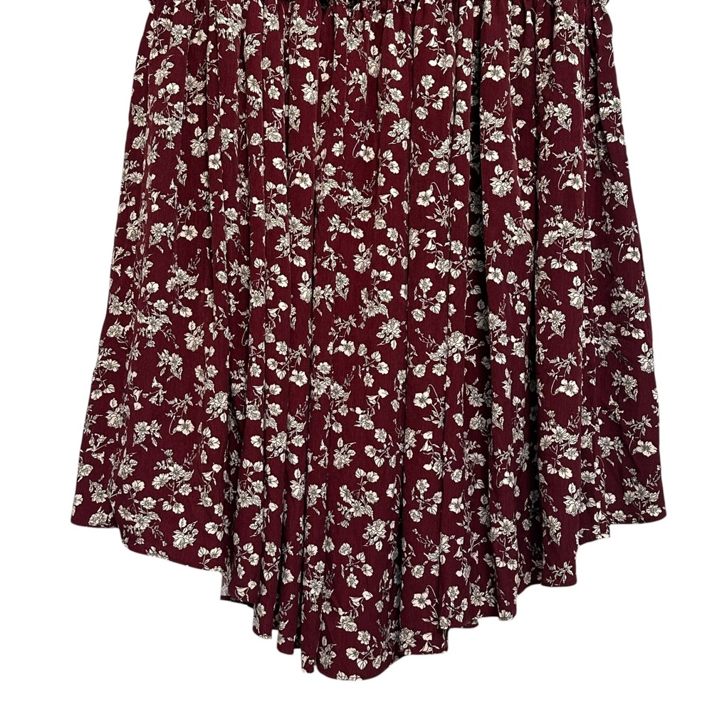 Ivy City Dress Lisbeth Floral Tiered Ruffle High Low Burgundy‎ M Cottagecore - Picture 15 of 15